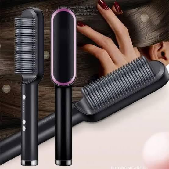 Electric Hair Straightening & Curling Comb/brush – Dual-purpose Professional Hair Styler, Non-damaging Splint, | 2 In 1 Hair Straightener