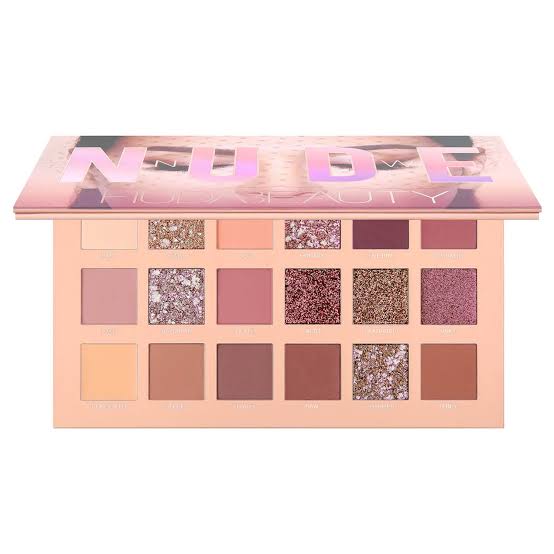 Huda Beauty Nude Eyeshadow Palette 18 Shade Pearlescent Shimmer – Matte Waterproof Nude Eyeshadow Palette