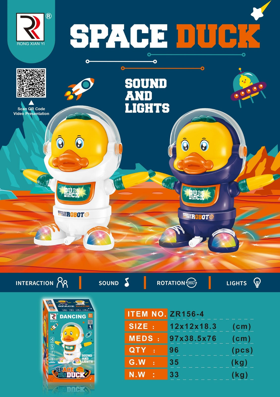 Dancing Space Duck Robot Toy