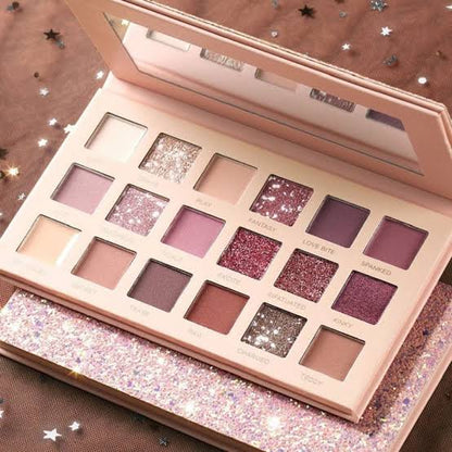 Huda Beauty Nude Eyeshadow Palette 18 Shade Pearlescent Shimmer – Matte Waterproof Nude Eyeshadow Palette