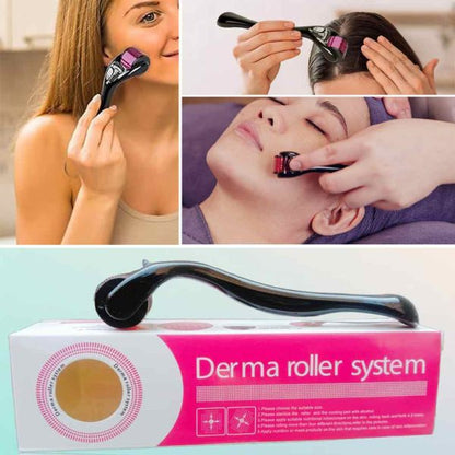 Derma Roller Facial & Hair Therapy Micro-needle 540 Hair Regrowth Beard Growth Anti Hair Loss Treatment Thinning