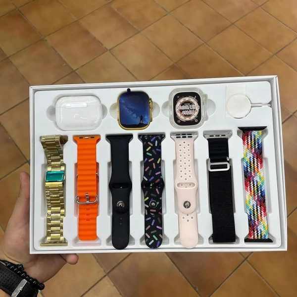 I20 Ultra Max Suit Smart Watch 10 In 1 Box 2.3inch Large Screen With 7 Strips Smartwatch With Airpords2 (random Color)