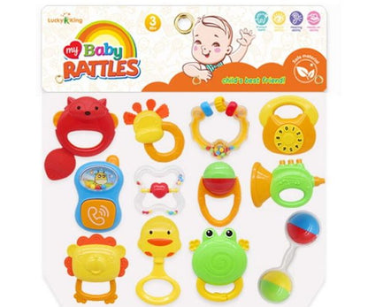 My Baby Rattles Set (12 Pcs) New-born Hand Bells Baby Toys 0-12 Months(random )