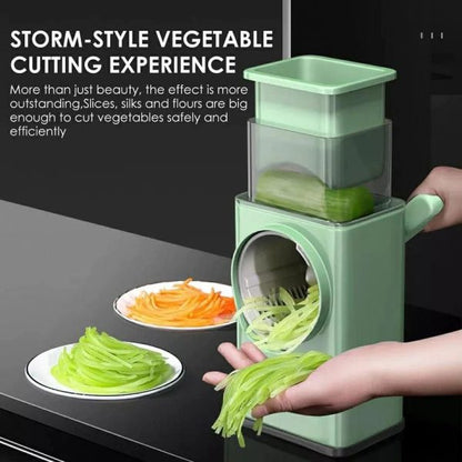 Multifunctional Manual Rotary Vegetable Cutter | Cheese Grater With Handle Durable Mandolin Slicer With Suction Base