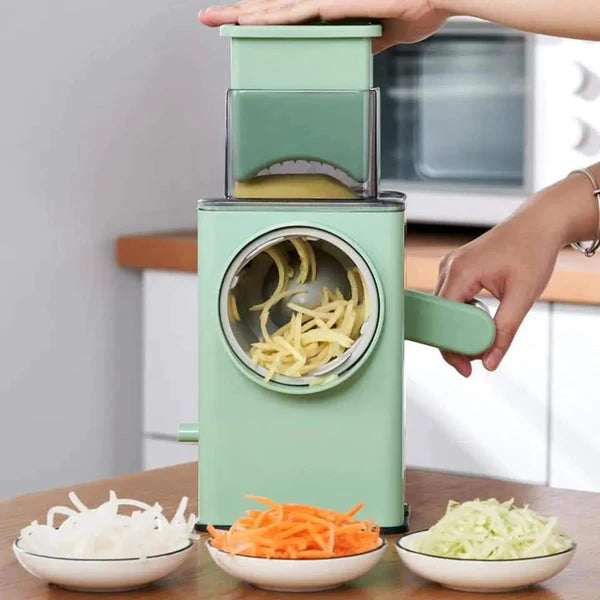 Multifunctional Manual Rotary Vegetable Cutter | Cheese Grater With Handle Durable Mandolin Slicer With Suction Base