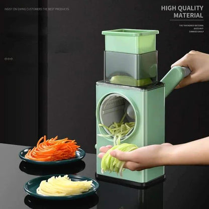 Multifunctional Manual Rotary Vegetable Cutter | Cheese Grater With Handle Durable Mandolin Slicer With Suction Base