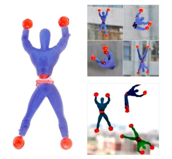 Pack Of 20 Sticky Spider Man Climbing Wall Toy For Kids Sticky Wall Climbers Spider Men Toys (random Color)