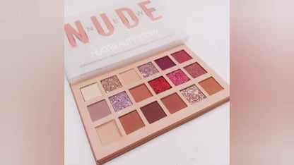 Huda Beauty Nude Eyeshadow Palette 18 Shade Pearlescent Shimmer – Matte Waterproof Nude Eyeshadow Palette