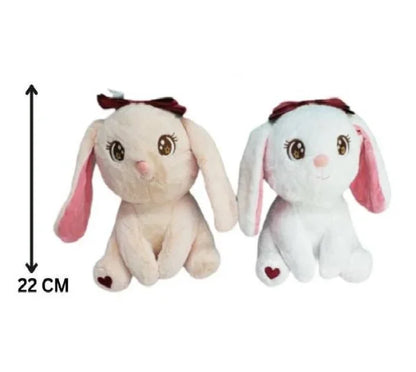 Princess Style Bow Bunny Rabbit Plushie | Fluffy & Soft Stuffed Animal Plush Toy For Kids – 22 Cm (random Color)