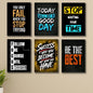Set Of 6 Motivational Wooden Canvas Frames For Wall Decore / Sticky Phototiles Frames